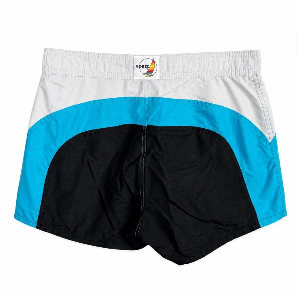 Vintage Hobie Swim Trunks Mens 34 Color Block Shorts 2" Inseam Surf Y2K - Picture 3 of 6